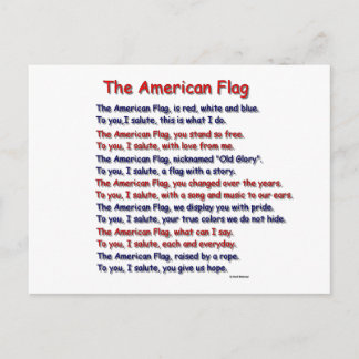Carte postale American Flag Poem