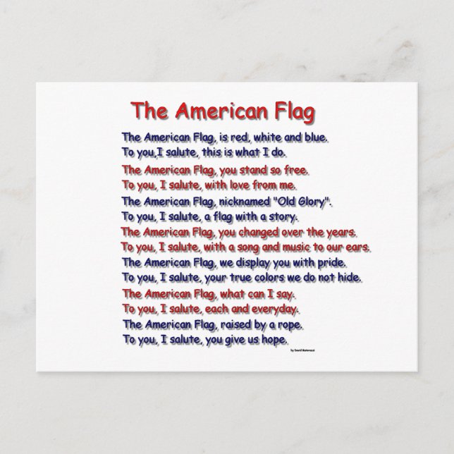 Carte postale American Flag Poem (Devant)
