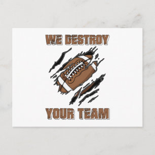Carte Postale American Football Repeat Team Jeu USA Idée cadeau