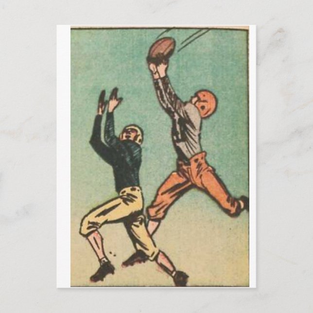 Carte Postale American Football Vintage découpe bande dessinée (Devant)
