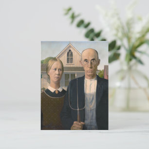 Carte Postale American Gothic : Vie rurale pauvre paysan