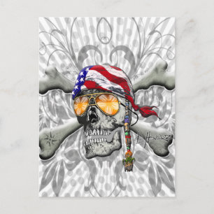 Carte Postale American Pirate Skull and Cross Bones
