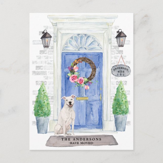 Carte Postale American Staffordshire TerrierMoving Faire-part (Devant)