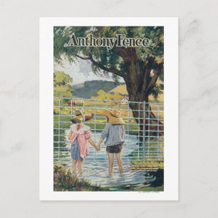 Carte Postale American Steel & Wire Co Fence Pond and Kids