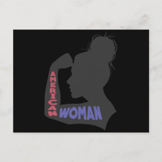 Carte Postale American Woman gris foncé