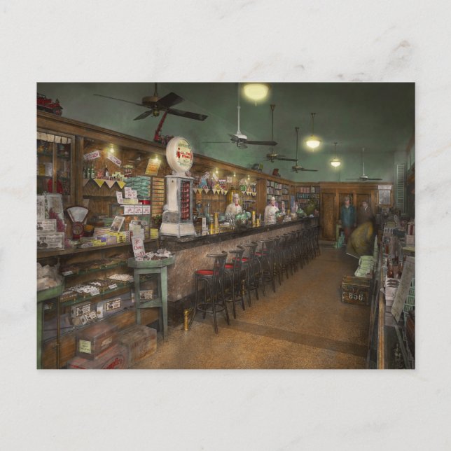 Carte Postale Americana - Soda - Fontaine de soda du peuple 1928 (Devant)