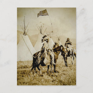 Carte Postale Amérindiens Flathead Vintages guerriers amérindien