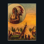 Carte Postale Amérindiens Vintage Diapositive de lanterne magiqu<br><div class="desc">Illustration vintage des Indiens américains.</div>