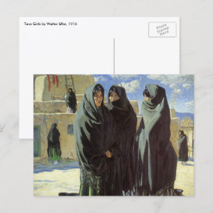 Carte Postale Amérindiens vintages, filles de Taos par Walter Uf