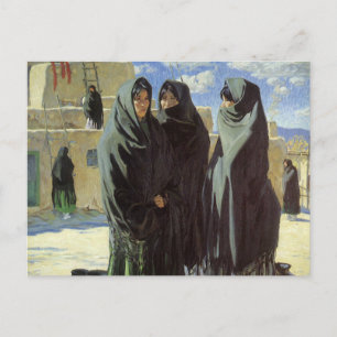 Carte Postale Amérindiens vintages, filles de Taos par Walter Uf