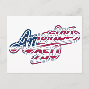 Carte Postale Amérique 250 Drapeau Script Semiquincentennial Des