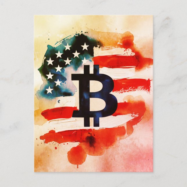 Carte Postale Amérique Bitcoin (Peinture No. 4) (Devant)