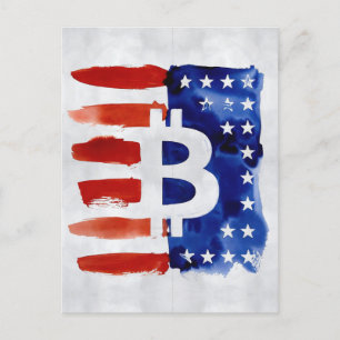 Carte Postale Amérique Bitcoin (Peinture No. 8)