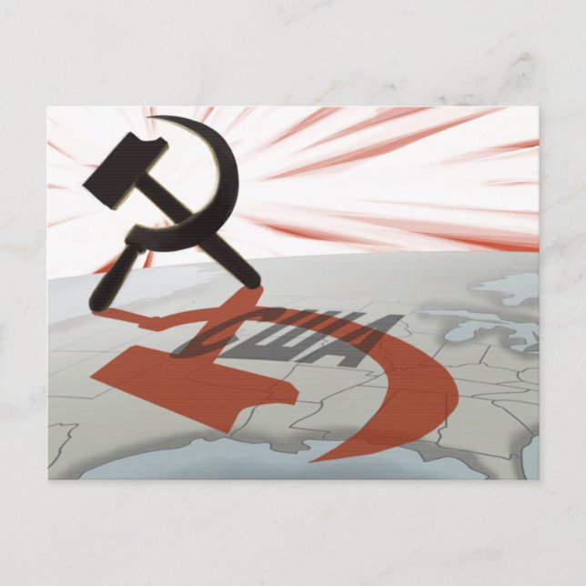 Carte Postale Amérique communiste "С Ш А" (Devant)