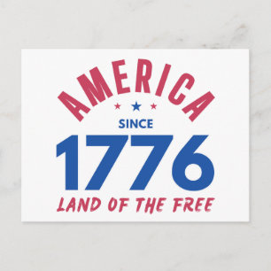 CARTE POSTALE AMÉRIQUE DEPUIS 1776 TERRE DE LIBERTÉ