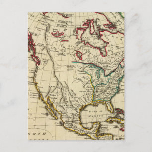 Carte Postale Amérique du Nord avec limites définies