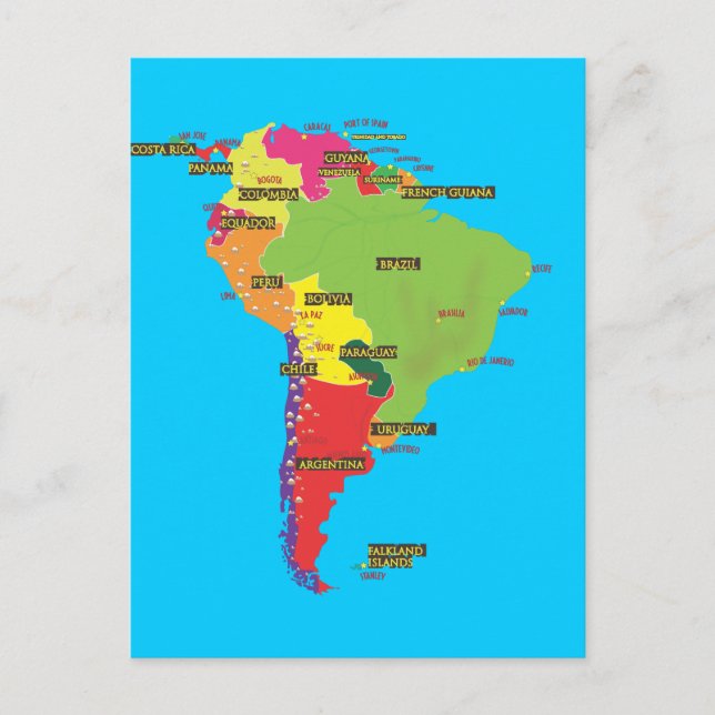 Carte Postale Amérique du Sud (Devant)