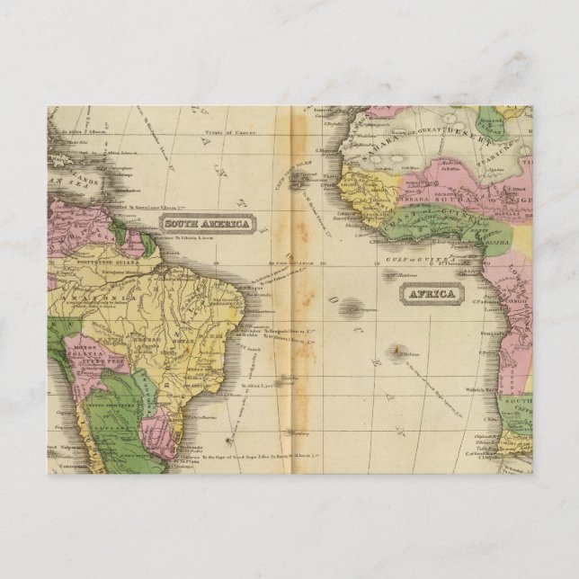 Carte Postale Amérique du Sud, Afrique (Devant)