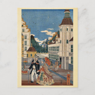 Carte Postale Amérique florissante par Utagawa, Hiroshige