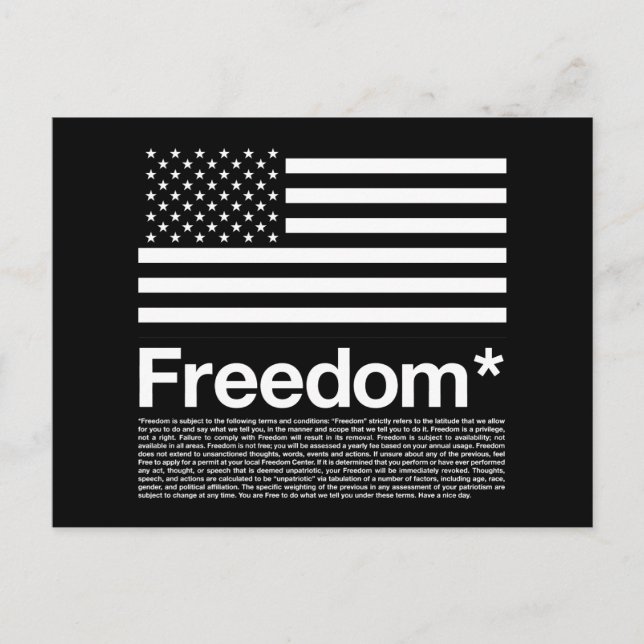 Carte Postale Amérique : Les conditions de liberté (Devant)
