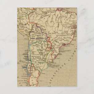 Carte Postale Amerique Meridionale en 1840