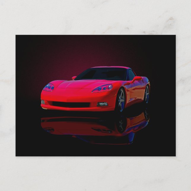 Carte Postale Amérique Voiture de sport (Devant)