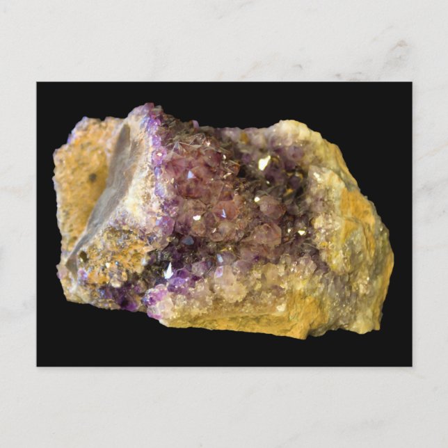 Carte Postale Amethyst sur Black Arrière - plan Version 2 Postca (Devant)