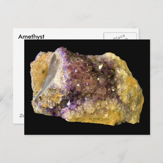 Carte Postale Améthyste Purple Mineral Rock Photographie de la n (Devant / Derrière)