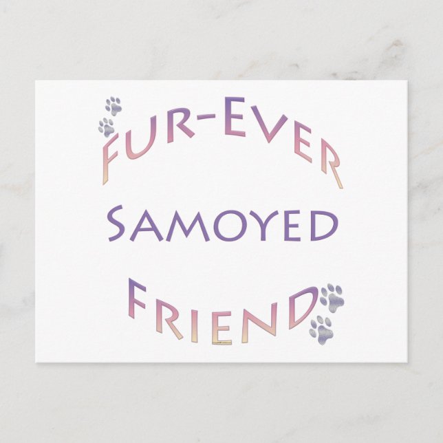 Carte Postale Ami pour toujours Samoyed (Devant)