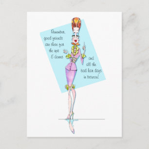 Carte Postale Amis à travers les bonnes et mauvaises journées de