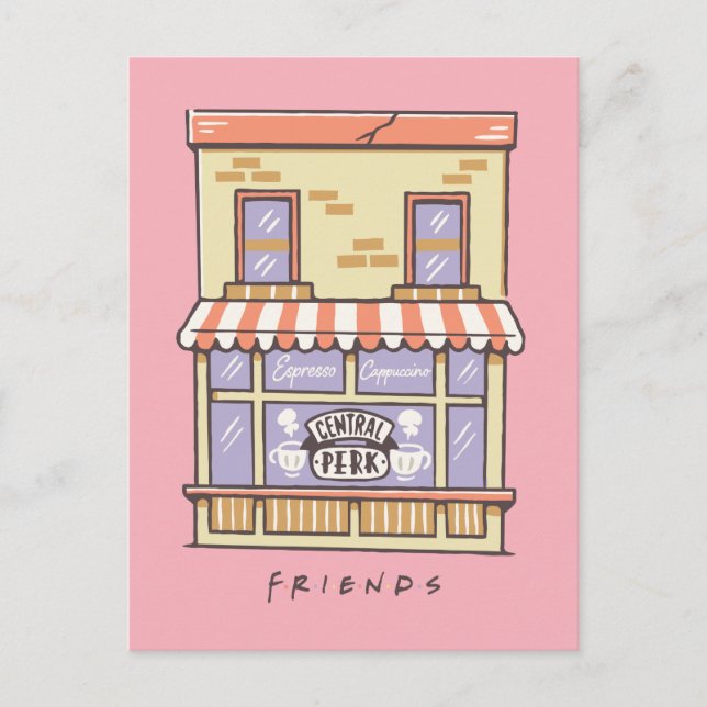 Carte Postale AMIS™ | Central Perk Cartoon Coffee Shop (Devant)
