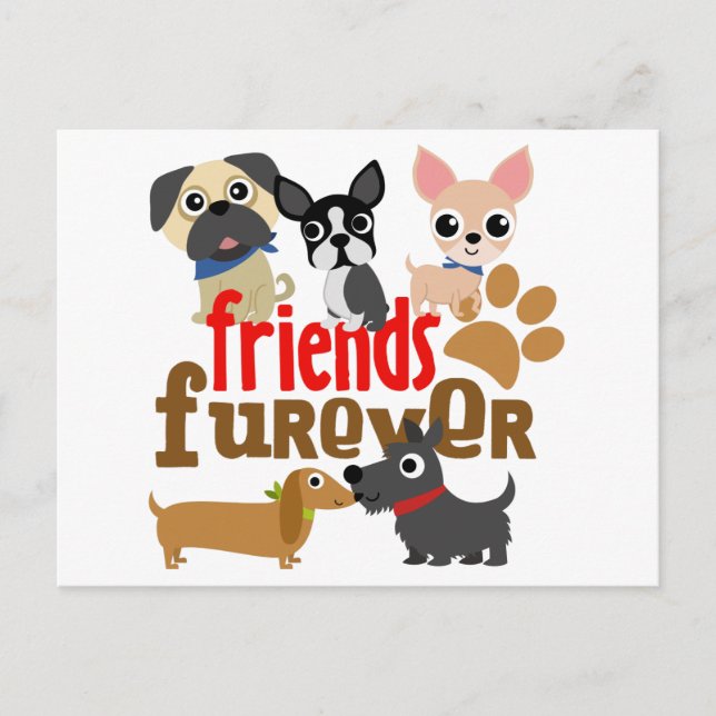 Carte Postale Amis Chiens Furever Chiens Chiens Chiens Chiens Ch (Devant)