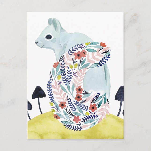 Carte Postale Amis de Clementine | Écureuil d'art populaire (Devant)