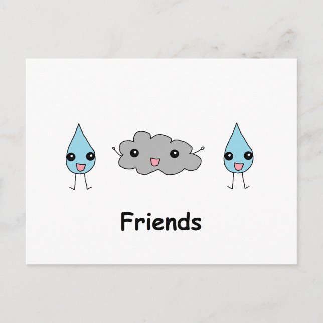 Carte Postale Amis du nuage et de la pluie (Devant)