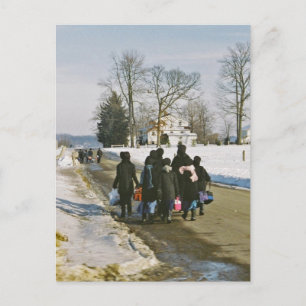 Carte postale amish de jour d'école