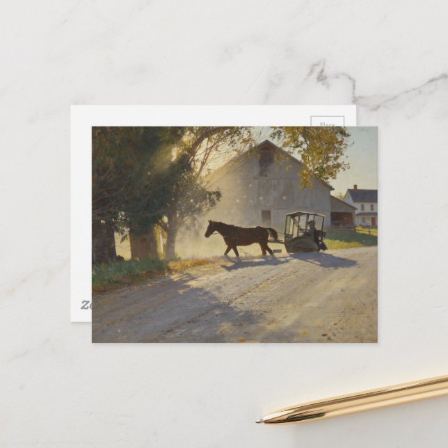 Carte Postale Amish Horse Painting (Devant/Arrière en situation)
