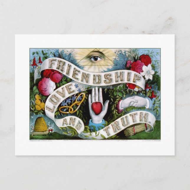 Carte Postale Amitié, amour et vérité (1874) (Devant)