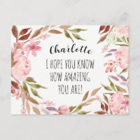 Amitié Aquarelle Pivoines Roses Personnalisées