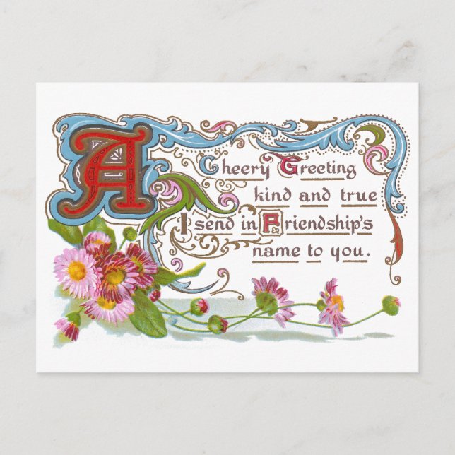 Carte Postale Amitié joyeuse (Devant)