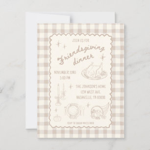 Carte Postale Amitié Thanksgiving Neutre esthétique