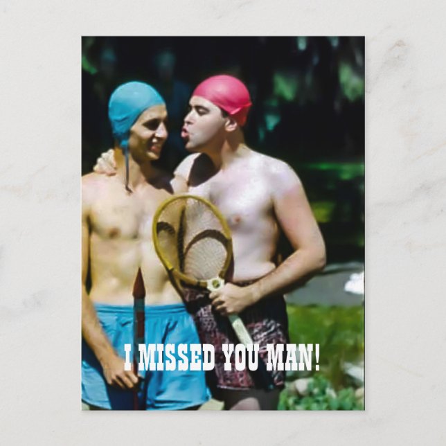 CARTE POSTALE AMIUS MASCULINS DRÔLES ENTRE HOMMES APRÈS COVID PH (Devant)