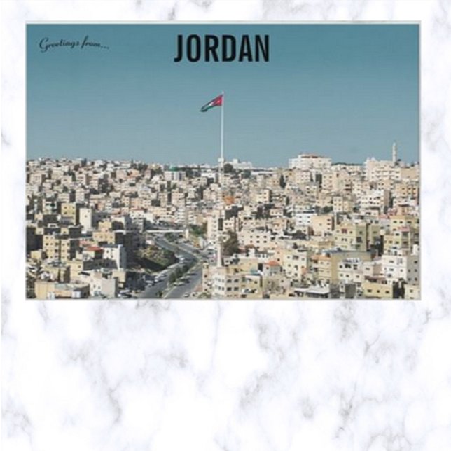 Carte Postale Amman Jordanie avec un drapeau (Créateur téléchargé)
