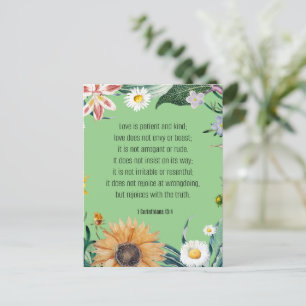 Carte Postale Amour, 1 Corinthiens 13:4,