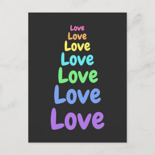 Carte Postale Amour, Amour, Love Rainbow Words