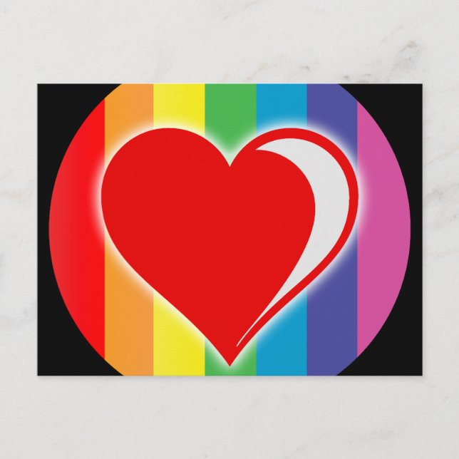 Carte Postale amour arc-en-ciel. (Devant)