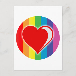 Carte Postale amour arc-en-ciel.
