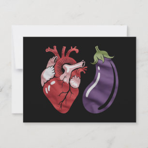 Carte Postale Amour Aubergine Drôle Fierté Gay Humour LGBTQ Blag