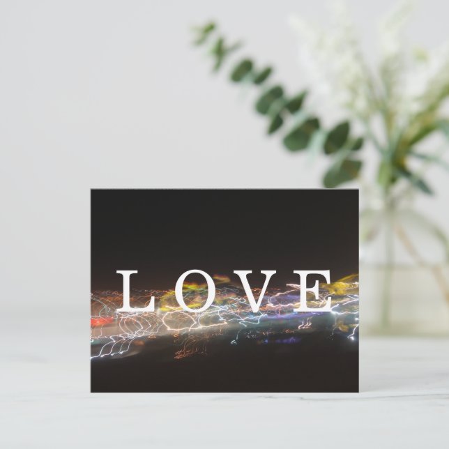 Carte Postale AMOUR avec lumières électriques (Debout devant)