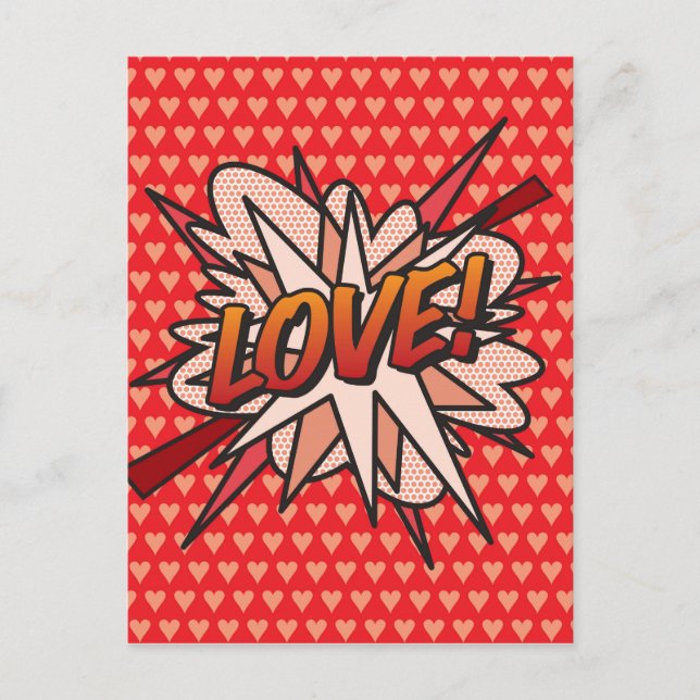 Carte Postale AMOUR Bande Dessinée Rétro Fun Art Pop (Devant)