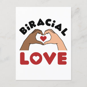 Carte Postale Amour Biracial Couple de Race Mixte